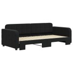 vidaXL Pat de zi cu extensie, negru, 90x190 cm, catifea vidaXL Pat de zi cu extensie, negru, 90x190 cm, catifea