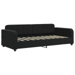 vidaXL Pat de zi cu extensie, negru, 90x190 cm, catifea vidaXL Pat de zi cu extensie, negru, 90x190 cm, catifea