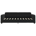 vidaXL Pat de zi cu extensie, negru, 90x190 cm, catifea vidaXL Pat de zi cu extensie, negru, 90x190 cm, catifea