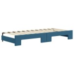 vidaXL Pat de zi cu extensie și saltea, albastru, 80x200 cm, catifea vidaXL Pat de zi cu extensie și saltea, albastru, 80x200 cm, catifea