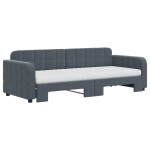 vidaXL Pat de zi cu extensie și saltele gri închis 80x200 cm catifea vidaXL Pat de zi cu extensie și saltele gri închis 80x200 cm catifea