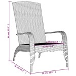 vidaXL Scaun Adirondack de grădină, gri, poliratan