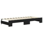vidaXL Pat de zi cu extensie și saltea, negru, 80x200 cm, catifea