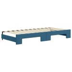 vidaXL Pat de zi cu extensie și saltea, albastru, 90x200 cm, catifea vidaXL Pat de zi cu extensie și saltea, albastru, 90x200 cm, catifea