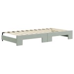 vidaXL Pat de zi cu extensie și saltele, gri deschis 90x200 cm catifea