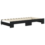 vidaXL Pat de zi cu extensie și saltea, negru, 90x200 cm, catifea vidaXL Pat de zi cu extensie și saltea, negru, 90x200 cm, catifea
