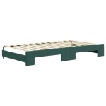 vidaXL Pat de zi cu extensie și saltele verde închis 100x200cm catifea