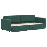 vidaXL Pat de zi cu extensie și sertare verde închis 80x200 cm catifea