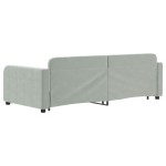 vidaXL Pat de zi cu extensie și sertare, gri deschis 90x200 cm catifea