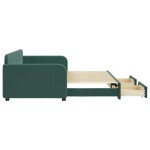 vidaXL Pat de zi cu extensie și sertare verde închis 90x200 cm catifea