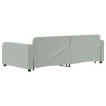 vidaXL Pat de zi cu extensie și sertare gri deschis 100x200 cm catifea
