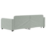 vidaXL Pat de zi cu extensie și sertare, gri deschis 90x190 cm catifea