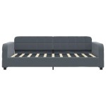 vidaXL Pat de zi cu extensie și sertare, gri închis, 90x190cm catifea