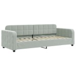 vidaXL Pat de zi cu extensie și sertare, gri deschis 80x200 cm catifea