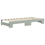 vidaXL Pat de zi cu extensie și sertare, gri deschis 80x200 cm catifea