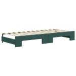 vidaXL Pat de zi cu extensie și sertare verde închis 80x200 cm catifea