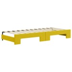 vidaXL Pat de zi cu extensie și sertare, galben, 80x200 cm, catifea vidaXL Pat de zi cu extensie și sertare, galben, 80x200 cm, catifea