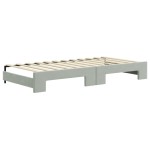 vidaXL Pat de zi cu extensie și sertare, gri deschis 90x200 cm catifea