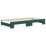 vidaXL Pat de zi cu extensie și sertare verde închis 90x200 cm catifea