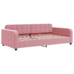 vidaXL Pat de zi cu extensie și sertare, roz, 90x200 cm, catifea vidaXL Pat de zi cu extensie și sertare, roz, 90x200 cm, catifea