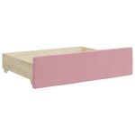 vidaXL Pat de zi cu extensie și sertare, roz, 90x200 cm, catifea vidaXL Pat de zi cu extensie și sertare, roz, 90x200 cm, catifea