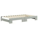 vidaXL Pat de zi cu extensie și sertare gri deschis 100x200 cm catifea