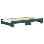 vidaXL Pat de zi cu extensie și sertare verde închis 100x200cm catifea