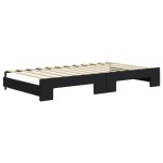 vidaXL Pat de zi cu extensie și sertare, negru, 100x200 cm, catifea vidaXL Pat de zi cu extensie și sertare, negru, 100x200 cm, catifea