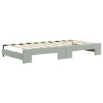 vidaXL Pat de zi cu extensie și sertare, gri deschis 90x190 cm catifea