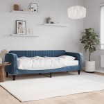 vidaXL Pat de zi cu saltea, albastru, 80x200 cm, catifea vidaXL Pat de zi cu saltea, albastru, 80x200 cm, catifea