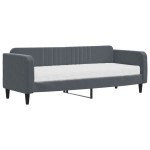 vidaXL Pat de zi cu saltea, gri închis, 80x200 cm, catifea