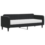 vidaXL Pat de zi cu saltea, negru, 80x200 cm, catifea