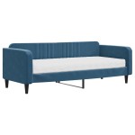 vidaXL Pat de zi cu saltea, albastru, 90x200 cm, catifea vidaXL Pat de zi cu saltea, albastru, 90x200 cm, catifea