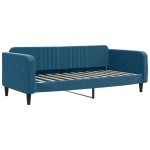 vidaXL Pat de zi cu saltea, albastru, 90x200 cm, catifea vidaXL Pat de zi cu saltea, albastru, 90x200 cm, catifea
