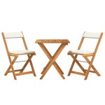 vidaXL Set bistro pliabil cu perne, 3 piese, lemn masiv de acacia vidaXL Set bistro pliabil cu perne, 3 piese, lemn masiv de acacia