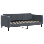 vidaXL Pat de zi cu saltea, gri închis, 90x200 cm, catifea