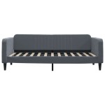 vidaXL Pat de zi cu saltea, gri închis, 90x200 cm, catifea