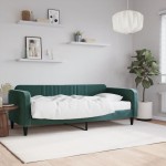 vidaXL Pat de zi cu saltea, verde închis, 90x200 cm, catifea