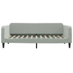 vidaXL Pat de zi cu saltea, gri deschis, 100x200 cm, catifea vidaXL Pat de zi cu saltea, gri deschis, 100x200 cm, catifea