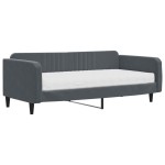 vidaXL Pat de zi cu saltea, gri închis, 100x200 cm, catifea