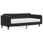 vidaXL Pat de zi cu saltea, negru, 100x200 cm, catifea