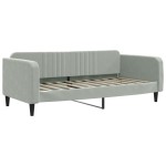vidaXL Pat de zi cu saltea, gri deschis, 90x190 cm, catifea