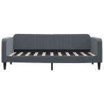 vidaXL Pat de zi cu saltea, gri închis, 90x190 cm, catifea