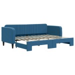 vidaXL Pat de zi cu extensie, albastru, 80x200 cm, catifea