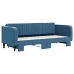 vidaXL Pat de zi cu extensie, albastru, 80x200 cm, catifea