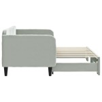 vidaXL Pat de zi cu extensie, gri deschis, 80x200 cm, catifea vidaXL Pat de zi cu extensie, gri deschis, 80x200 cm, catifea