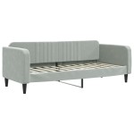 vidaXL Pat de zi cu extensie, gri deschis, 80x200 cm, catifea vidaXL Pat de zi cu extensie, gri deschis, 80x200 cm, catifea