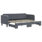 vidaXL Pat de zi cu extensie, gri închis, 80x200 cm, catifea vidaXL Pat de zi cu extensie, gri închis, 80x200 cm, catifea