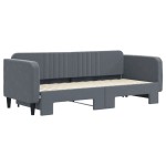 vidaXL Pat de zi cu extensie, gri închis, 80x200 cm, catifea vidaXL Pat de zi cu extensie, gri închis, 80x200 cm, catifea