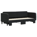 vidaXL Pat de zi cu extensie, negru, 80x200 cm, catifea